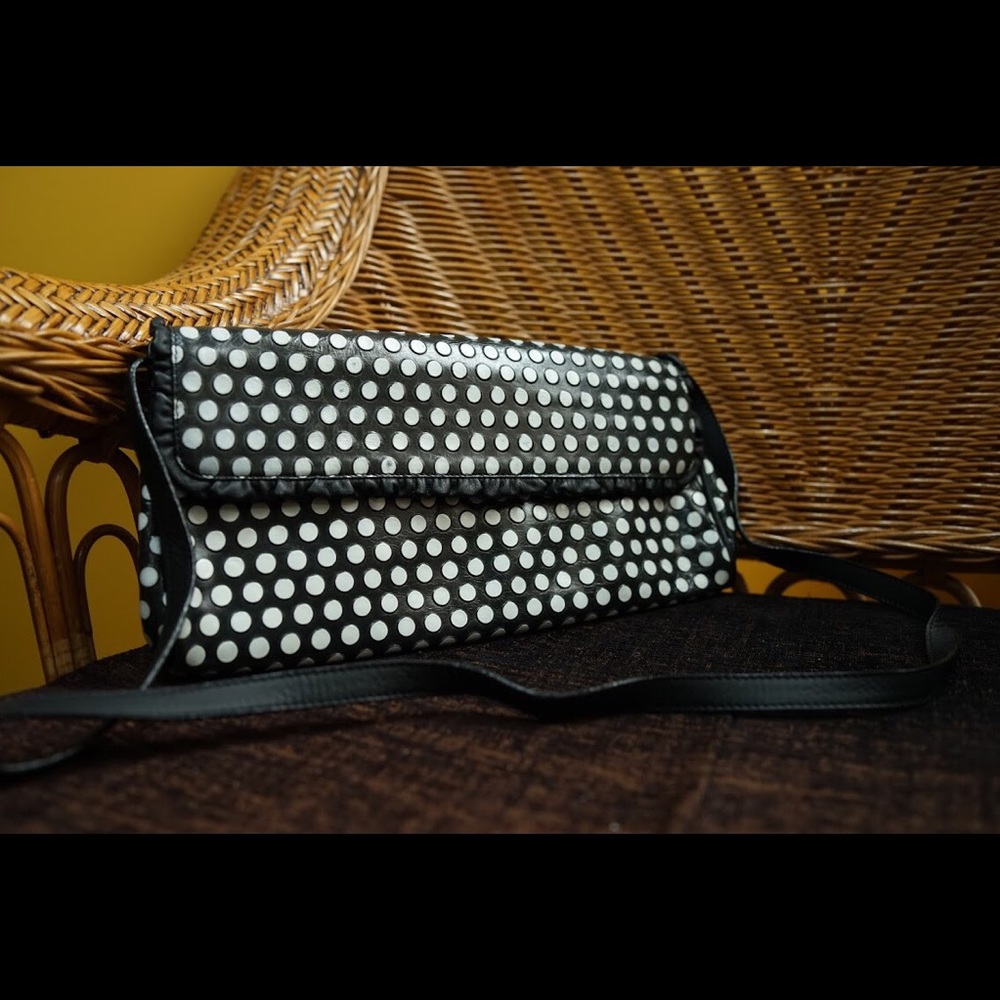 Arcadia- Black and White polkadot shoulder bag
